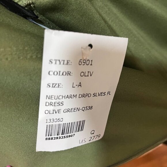 After Six “Nathalie” Ruched One-Shoulder Satin Gown – Size L (Olive Green) - Picture 16 of 16